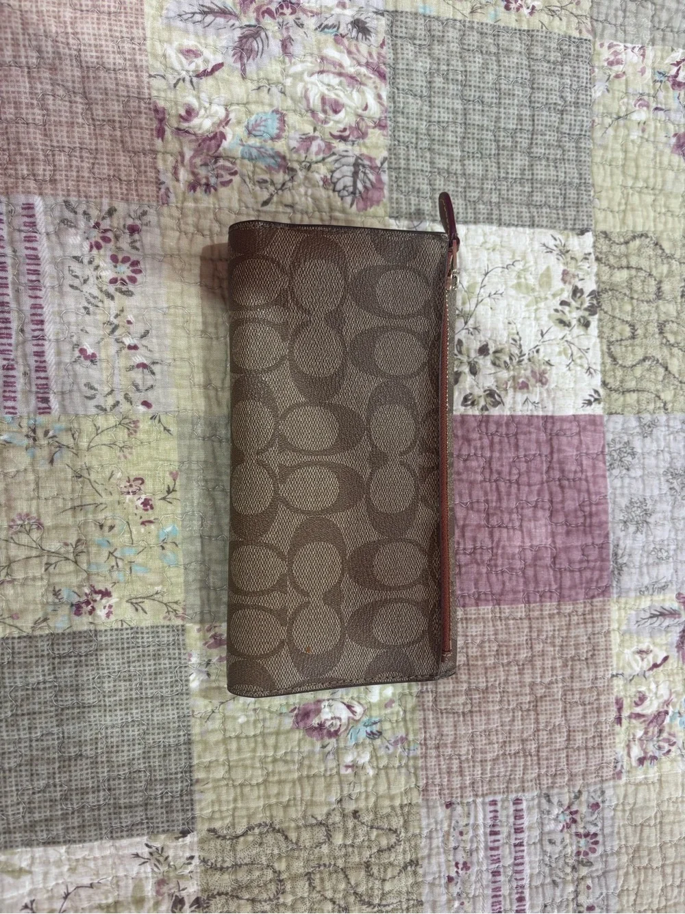 Coach Brown Signature Canvas Continental Wallet